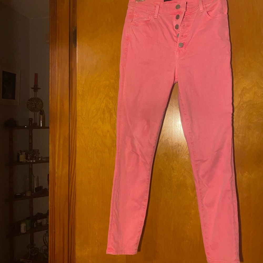 Stylish Pink Button-Up Pants